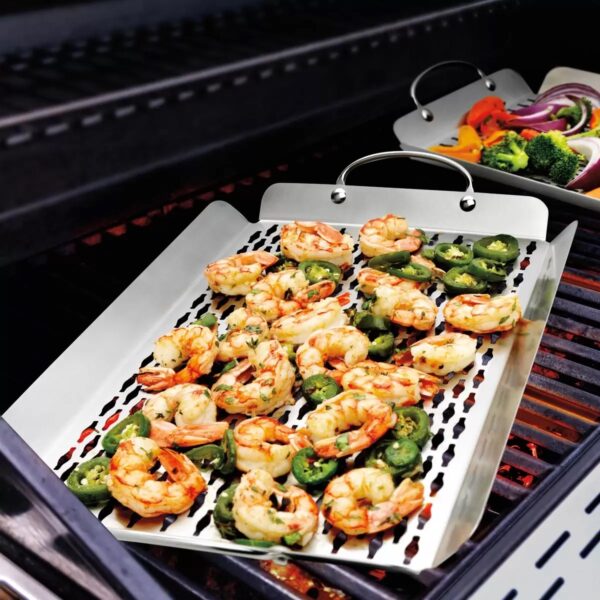 Linkfair Stainless Steel BBQ Grill Baskets - 2 piece