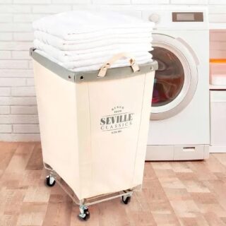 Seville Classics Commercial Heavy-Duty Rolling Laundry Cart