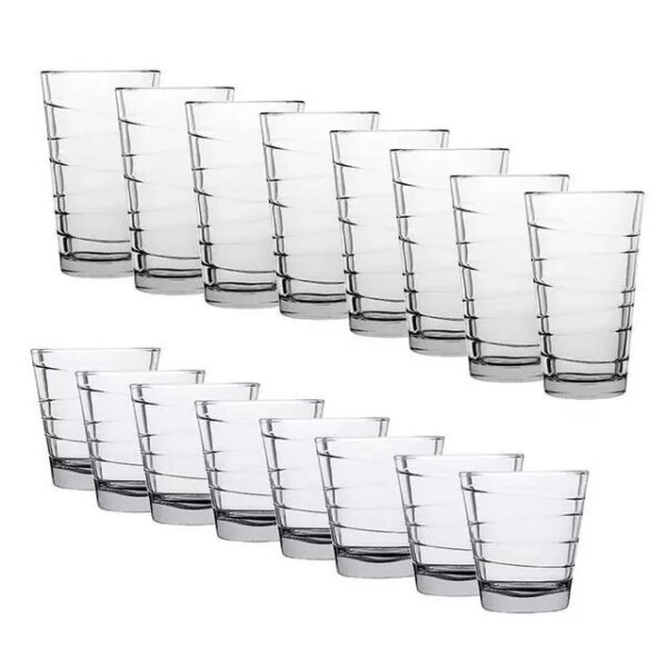 Anchor Hocking Swivel Drinkware Set 16-Piece, Clear 8-12oz / 8-15.7oz - Image 3