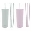 Simple Modern 2pc 24oz Stainless Steel Classic Water Bottles with Six Bonus Straws