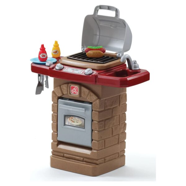 Step2 Fixin Fun Outdoor Toy Grill with 10 Piece Stack and Stay Hot Dog Play Set - Image 7
