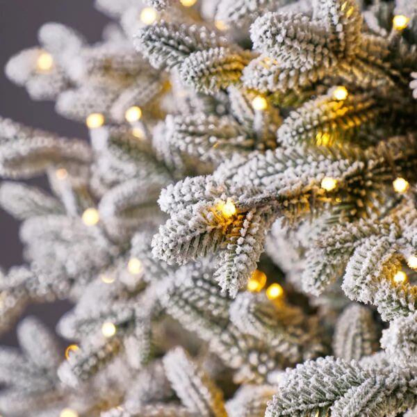 7.5ft (2.2m) Pre-Lit Flocked Artificial Christmas Tree with 1,850 Colour Changing Micro LED Lights - Image 3
