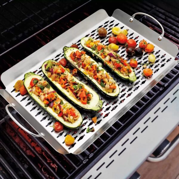 Linkfair Stainless Steel BBQ Grill Baskets - 2 piece - Image 4