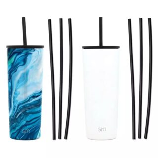Simple Modern 2pack 24oz Stainless Steel Classic Bottles with Six Bonus Straws