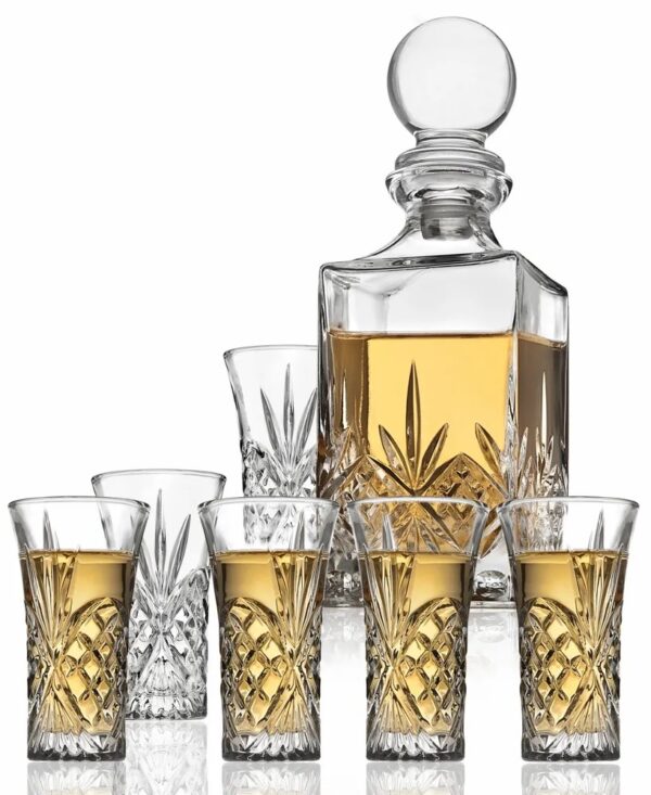 Godinger Dublin 7pc Spirit Decanter & Glass Set