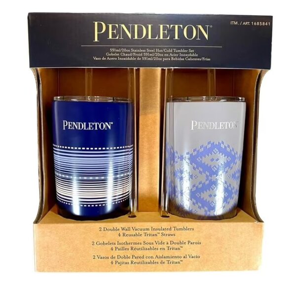 Pendleton Patterned 20oz Stainless Steel Hot/Cold Tumbler Set - Image 5