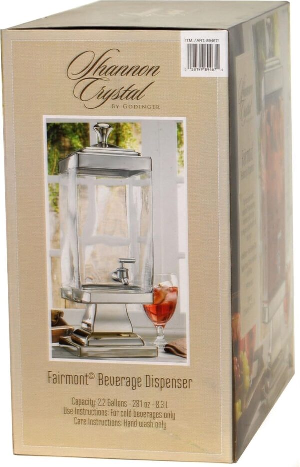 Godinger Shannon Crystal Fairmont Cold Beverage Dispenser - 2.2 Gallon - Image 6