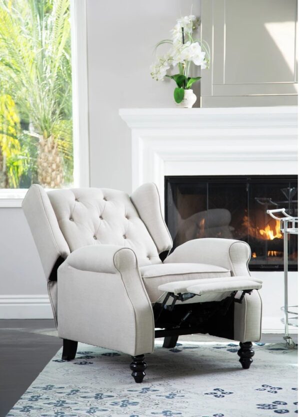 Abbyson Living Sherry Fabric Pushback Recliner Chair - Image 3