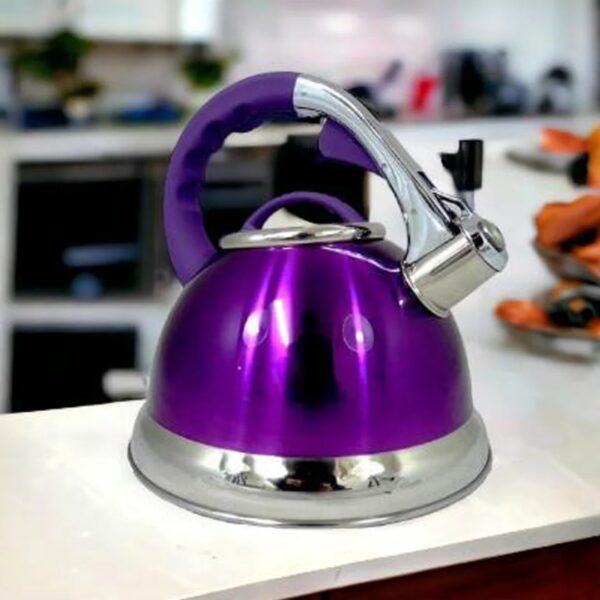 Prima Stainless Steel 3.5 Litre Purple Whistling Kettle - Image 3