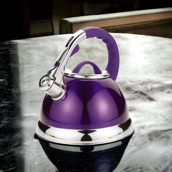 Prima Stainless Steel 3.5 Litre Purple Whistling Kettle - Image 4