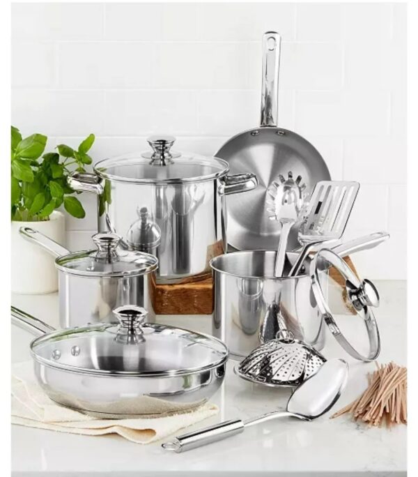 Tools of the Trade Stainless Steel 13-Pc. Cookware Set - Image 3