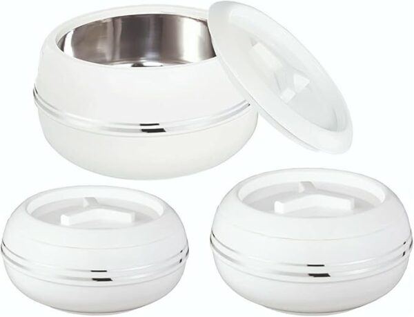 Jaypee 3pc S/Steel Thermal Insulated Food Storage Casserole Set - Image 7