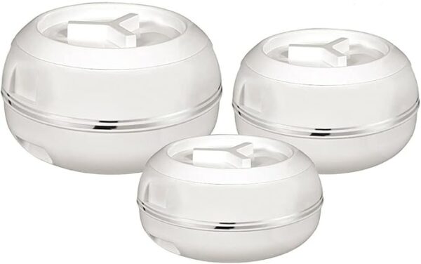 Jaypee 3pc S/Steel Thermal Insulated Food Storage Casserole Set