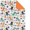 Life Comfort Kids Sherpa Fleece Throw Blanket (Orange Dino) - Image 2