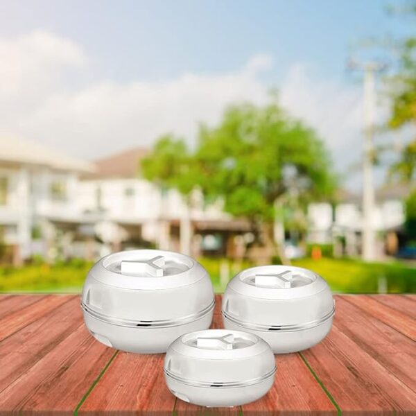 Jaypee 3pc S/Steel Thermal Insulated Food Storage Casserole Set - Image 6