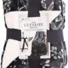 Life Comfort Faux Fur Reversible Throw Blanket - Navy Blue Floral 60in x 70in - Image 3