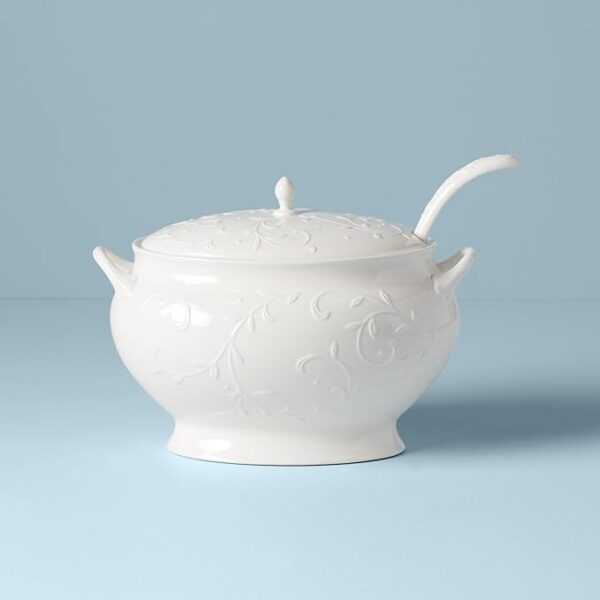 Lenox Opal Innocence Carved Soup Bowl With Ladle - Image 3