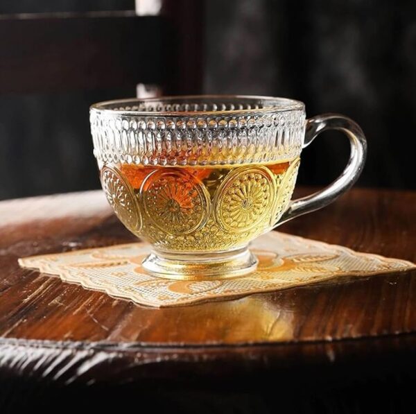 Godinger 4pc Sunflower Crystal Coffee Mugs -13.5oz (399ml) - Image 10