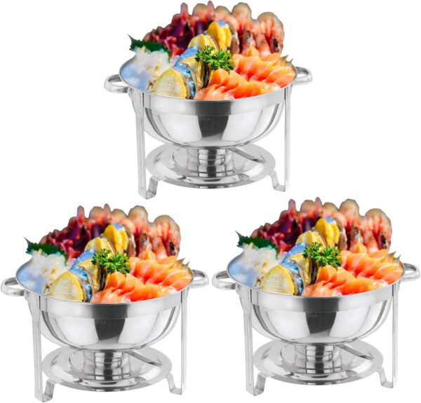 Vinod 8.5 Litre DEEP Stainless Steel Round Chafing Dish - Image 7