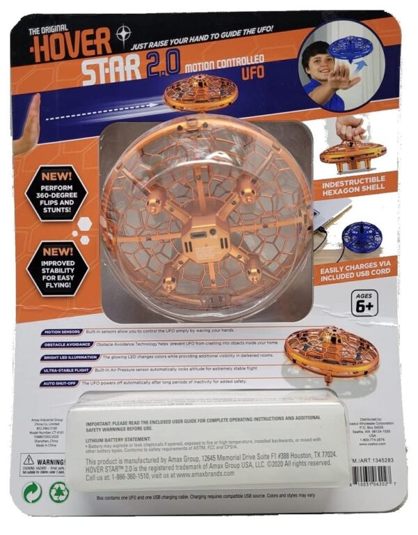 Hover Star 2.0 Motion Sensors Controlled Ufo Drone (Orange) - Image 3