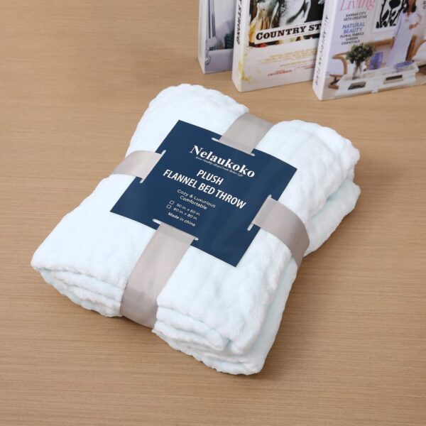 Nelaukoko Plush Flannel Fleece Throw Blanket - 50" X 60"