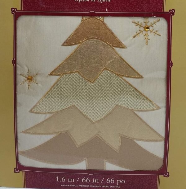 Adjustable Christmas Tree Skirt Gold Quilted 167.64cm (Copy) - Image 4