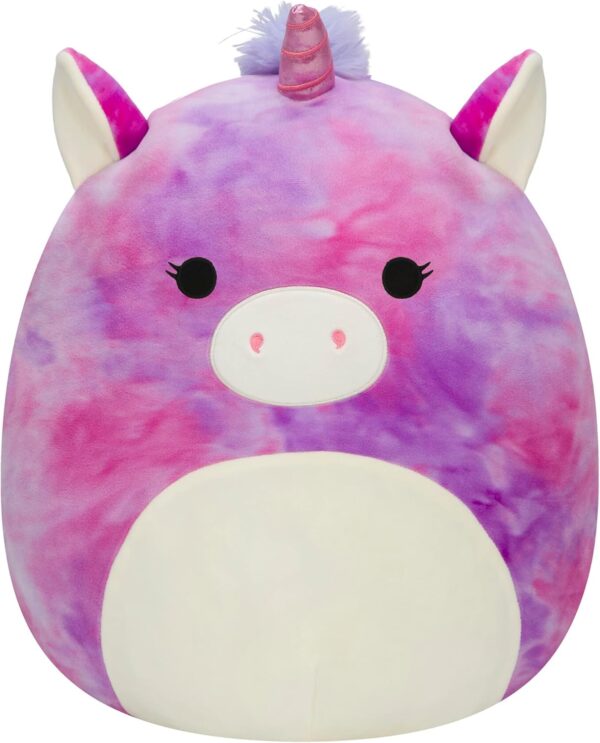 Squishmallow 14-Inch Lola Purple and Pink Tie-Dye Unicorn