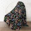 Monte & Jardin Floral Plush Throw Blanket 60in x 70in inches Navy - Image 4