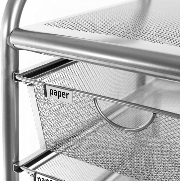 Seville Classics 6-Drawer Steel Storage Organizer Cart - Image 9