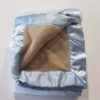 Blue And White Striped Brown Monkey Satin Baby Blanket - Image 3