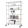 TRINITY 48" (122cm) EcoStorage 6-Tier Chrome Storage Rack With Casters - Image 3
