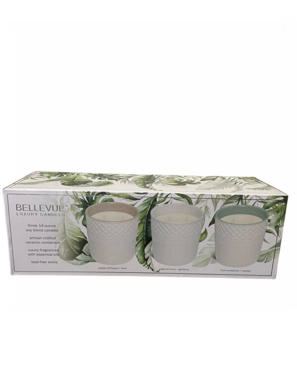 Bellevue Luxury Ceramic Jar Scented Candles, 14oz, 3-pack - Image 6
