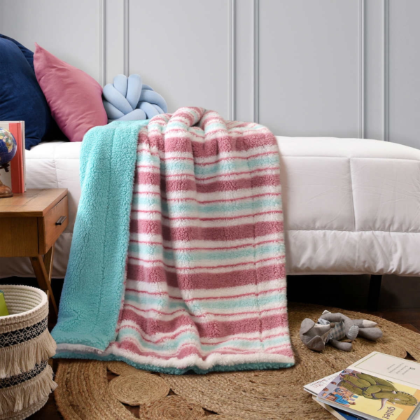 Life Comfort Sherpa Fleece Kids Blanket - Multi - Image 4