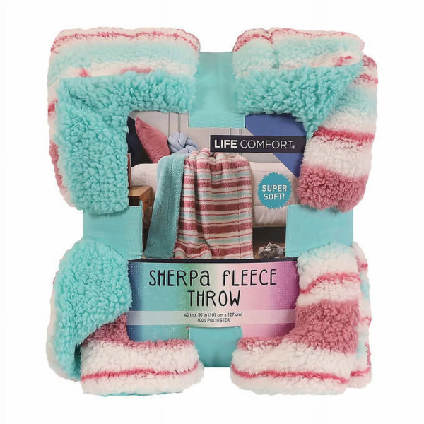 Life Comfort Sherpa Fleece Kids Blanket - Multi - Image 5