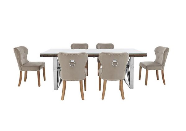 Chennai Upholstered Oak Leg Dining Chair - Image 6