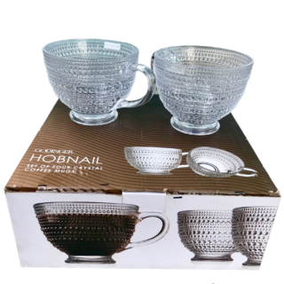 Godinger Hobnail Crystal Coffee Mugs - 13.5oz(399ml)