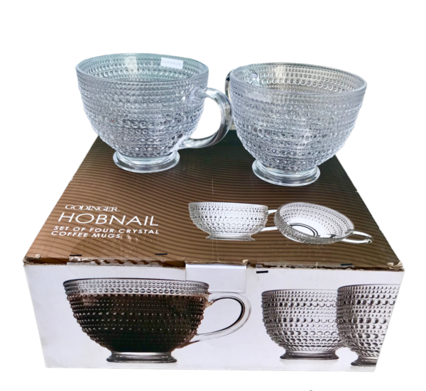 Godinger Hobnail Crystal Coffee Mugs - 13.5oz(399ml)