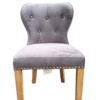 Chennai Upholstered Oak Leg Dining Chair - Grey - Image 3