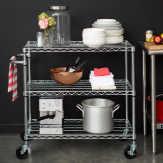 Trinity Nsf 3-Tier Commercial Chrome Storage Cart