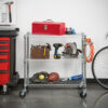 Trinity Nsf 3-Tier Commercial Chrome Storage Cart - Image 4