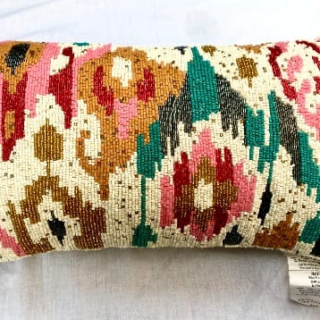 Artistic Accents Decorative Beaded Throw Pillow - Multicolored -18in X 11in