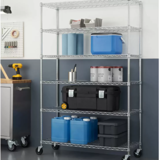 TRINITY 48" (122cm) EcoStorage 6-Tier Chrome Storage Rack With Casters