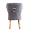 Chennai Upholstered Oak Leg Dining Chair - Grey - Image 4