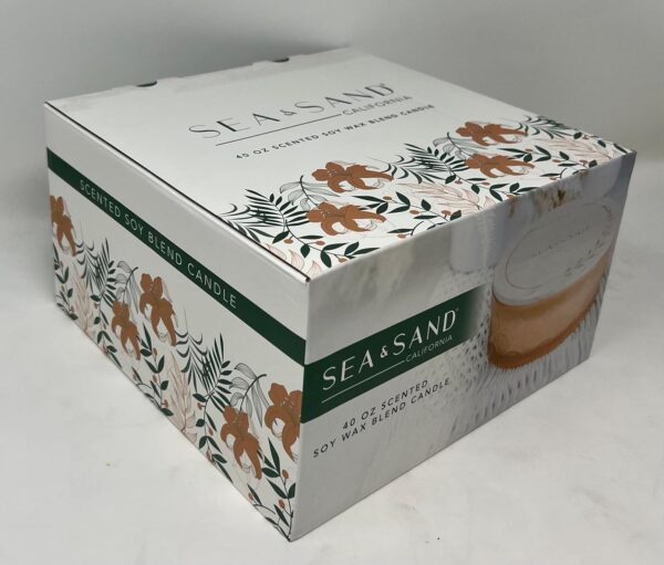 Sea & Sand 40oz Molded Glass Scented Candle (Amber Patchouli) - Image 3