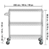 Trinity Nsf 3-Tier Commercial Chrome Storage Cart - Image 7