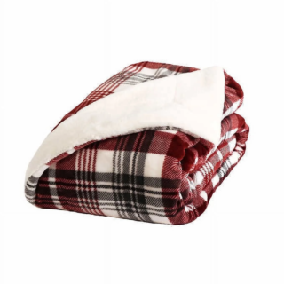 Life Comfort Faux Fur Reversible Throw Blanket - Red 60in x 70in