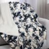 Life Comfort Faux Fur Reversible Throw Blanket - White Blue 60in x 70in - Image 3