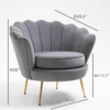 Upholstered Velvet Accent Chair With Metal Legs - Image 2