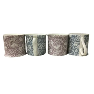 Sainsbury's Home 4pc Floral Palace Shaped Mugs - 8oz