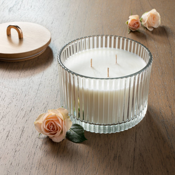Threshold Masala Rose Wood 3-Wick Scented Candle
